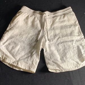 Athletes white Cabo linen shorts